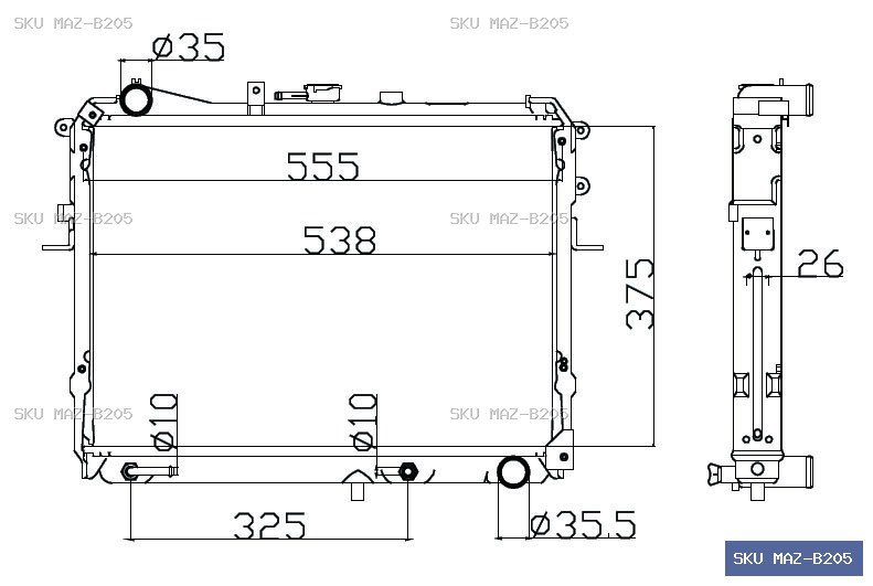 Mazda Bongo SK Radiator MAZ-B205