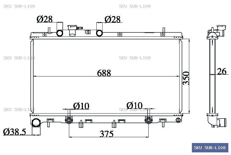 Subaru Legacy BE-BH 1998-2001 Radiator SUB-L108
