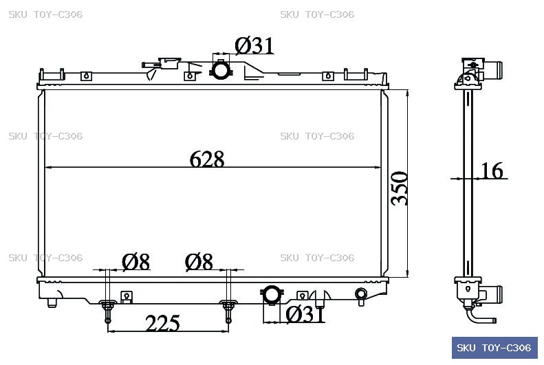 Toyota Corolla AE110 Radiator TOY-C306
