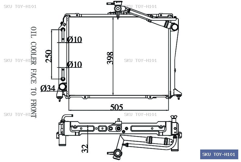 Toyota Hiace RZH100 Radiator TOY-H101
